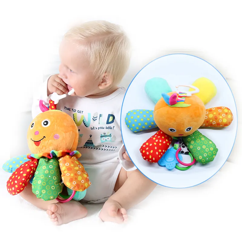 New design Hot Selling Soft Plush Hanging Baby Musical Octopus Toy For Kids