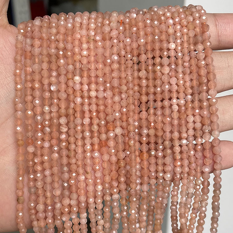 Wholesale Natural Stone Loose Beads, Micro Faceted Small 3mm Cutting Gemstone Beads for Necklace Jewelry Making 2mm 2.5mm 4mm