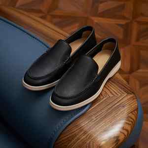 British Handmade Men's Loafers LP Lace-Up <b>Pointed</b> <b>Toe</b> <b>Flat</b>-Soled Loafers Office & Career Anti-Slip Breathable Lightweight - Product Image 5