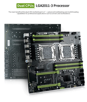 Carte mère de jeu pour PC de bureau, processeur prenant en charge deux processeurs Intel Xeon E5, Intel LGA2011-3, connecteurs X99, DDR3, E-ATX