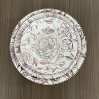 Service de table en céramique classique style floral, 18 pièces, 36 pièces, assiettes en porcelaine, soupières, acceptation de la personnalisation du design, du logo et de l'emballage