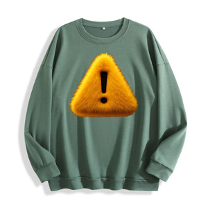 Felpa girocollo con grafica di segnale di avvertimento giallo in peluche, magazzino USA, 6 colori, design personalizzabile - Product Image 5