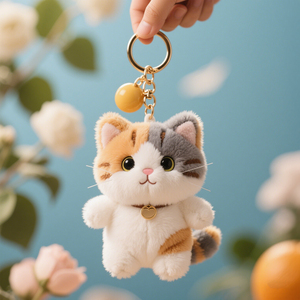 Nhà máy tùy chỉnh Mèo sang trọng Keychain cá nhân sang trọng mèo Keychain phổ biến Mèo sang trọng keychainkeychain cho trẻ em - Product Image 1
