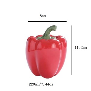 Tarro de té de cerámica creativo pequeño con colores <span class=keywords><strong>verde</strong></span>, <span class=keywords><strong>rojo</strong></span> <span class=keywords><strong>y</strong></span> amarillo para almacenamiento de alimentos, tapas selladas para tarros de pimienta de frutas <span class=keywords><strong>y</strong></span> verduras - Product Image 3