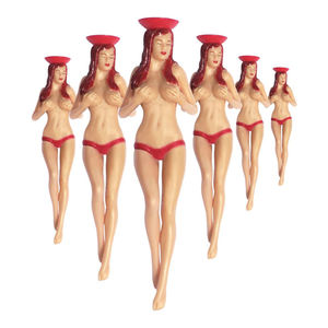 Tees de golf réglables en plastique, motif Pin-up Girl Perky Lady, haute qualité, lot de six, OEM, en caoutchouc et plastique - Product Image 1