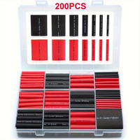 Kit de gaines thermorétractables 200 pièces/boîte, rapport 3:1, tube en polyoléfine avec revêtement adhésif pour le gainage de câbles et la gestion des fils