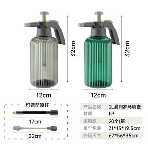 กระบอกฉีดน้ำพลาสติกพร้อมวาล์วระบายแรงดัน  เครื่องมือทำสวน  ขวดใส - Product Image 2