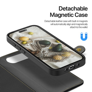 เคสหนังใส่บัตรสำหรับ iPhone พร้อมกระเป๋าแม่เหล็กถอดได้ 2-in-1 และสายคล้องคอ - Product Image 2