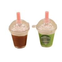 Porte-clés simulé en forme de café latte avec logo interchangeable, pendentif latte glacé Americano, accessoires pour café