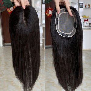 Topper capillaire 5x6 en cheveux humains vierges, noué à la main, couleur naturelle - Product Image 1