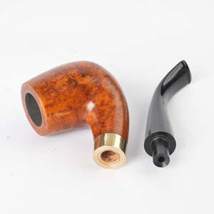 Muxiang Briar Wood Smoking Pipe Bent Type 3mm Smoke Channel Men's Tobacco Pipe - Product Image 4