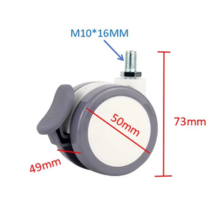 Roulettes médicales pivotantes à 360 degrés de 2 pouces avec frein, roulettes robustes pour chariot d'hôpital et équipement de salle de bain - Product Image 2