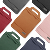 Housse pour ordinateur portable en cuir PU imperméable et portable avec support pour Macbook Air M1/M2, design léger et élégant