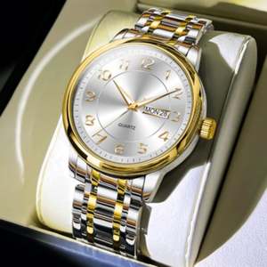 Montres mécaniques de luxe dorées très vendues pour hommes, montres automatiques à double date, lumineuses, étanches, montres numériques - Product Image 5