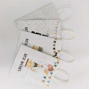 Bolsas de Papel Kraft de Regalo de 16*22*8cm con Mensaje de Mejores Deseos, Bolsas de Papel para Compras con Logotipo, Bolsa de Regalo para Fiesta de Cumpleaños, Boda - Product Image 6