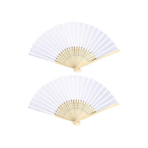 Abanico de Tela Plegable Personalizado con Logotipo Impreso en Seda para Recuerdo de Boda - Product Image 1