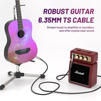 Fabrika OEM 10FT Örgülü 1/4 İnç TS Mono Jak Sağ Açılı - Düz Elektrik Gitar Kablosu (Enstrüman ve Müzik Amfisi için)
