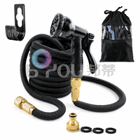 Tuyaux d'arrosage extensibles durables anti-corrosion avec brumisateur, longueur 50FT/100FT, en polyester/TPE/latex, avec connecteur