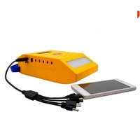 Système d'éclairage solaire portable multifonctionnel pour la maison, 4 lampes de 2W/chargeur de téléphone portable/éclairage mural à 3 niveaux de luminosité, batterie Li-ion