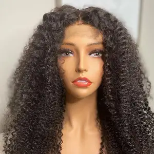 Transparent Brazilian Kinky Curly Wig Pre Plucked With Baby Hair 13X4 360 Cuticle Aligned Raw Virgin Human Hair Lace Front Wig