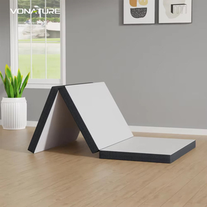 Matelas Pliant Moderne à Trois Volets, Multifonctionnel, en Tissu Tricoté POE Rafraîchissant de 2 Pouces, Certifié OEKO-TEX, Idéal pour Hôtels et Salons – Vente Directe Usine - Product Image 2