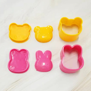 Cat Rabbit Bear Bento Sushi Rice Ball Mold 3 Piece Plastic Cartoon Cake Mold Set - Product Image 3