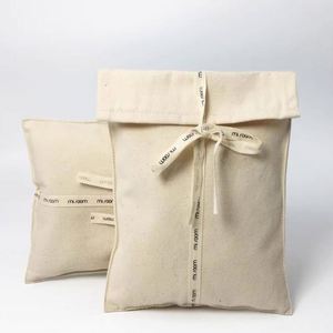 Pochette en coton personnalisée avec impression de logo, sac d'emballage cadeau, pochette à bijoux, enveloppe postale, sac à rabat - Product Image 5