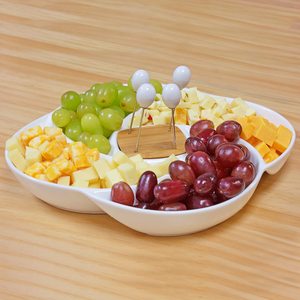 Nuevo Producto <span class=keywords><strong>2026</strong></span>: Bandeja Decorativa de Cerámica Blanca para Servir Aperitivos con Palillos para Comida y Soporte de Madera - Product Image 5