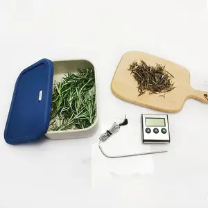 Kotak Decarb tanaman 1,2 l, untuk herbal/biji Oven pencuci piring aman dengan termometer Digital kotak dekarboksilasi silikon kelas makanan