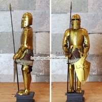 Chevalier Médiéval en Métal Fait Main, Décoration de Bureau, Modèle de Guerrier Romain Antique, Décoration de Bar et de Bureau, Cadeau Quotidien