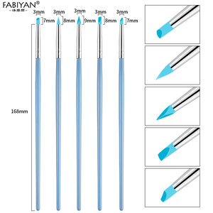 5 cái/bộ Móng Tay Nghệ Thuật Silicone Chấm Bút Bàn Chải Gỗ Khắc Emboss Rỗng Gốm Điêu Khắc Định Hình Đất Sét Đánh Bóng Tự Làm Chấm Công Cụ - Product Image 5