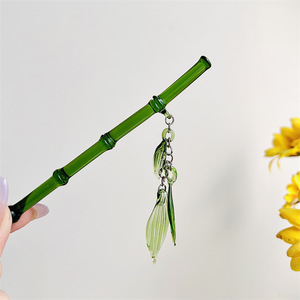 Eternal Night Starry River Glazed Bamboo Leaf Hairpin Hairware Hair Accessories Updo Ancient Chinese Style So Beautiful Cos <strong>Cheo</strong> - Product Image 3