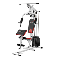 TOPFIT Machine de musculation multifonctionnelle Smith, Station d'entraînement monoposte, Rack de musculation en tubes d'acier noir
