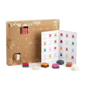Offre Spéciale personnalisé vide noël calendrier de l'avent boîte cire fond cristaux <span class=keywords><strong>bombe</strong></span> de bain bougie papier de bain gaufrage crème pour le visage - Product Image 6