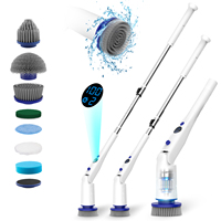7-en-1 multifonctionnel sans fil électrique brosse de nettoyage en plastique cuisine salle de bain fenêtre épurateur baignoire poche éponge rotative