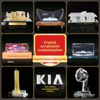 Modèles architecturaux sur mesure en quartz transparent sculpté à l'intérieur, de niveau national, souvenirs haut de gamme, décor d'entreprise, commémoratifs