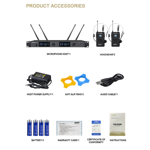 Chuyên Nghiệp Uhf Hệ Thống Karaoke Dual Kênh Cầm Tay Lavalier <span class=keywords><strong>Microphone</strong></span> Giảng Dạy Biểu Diễn Trực Tiếp Đóng Hộp - Product Image 6