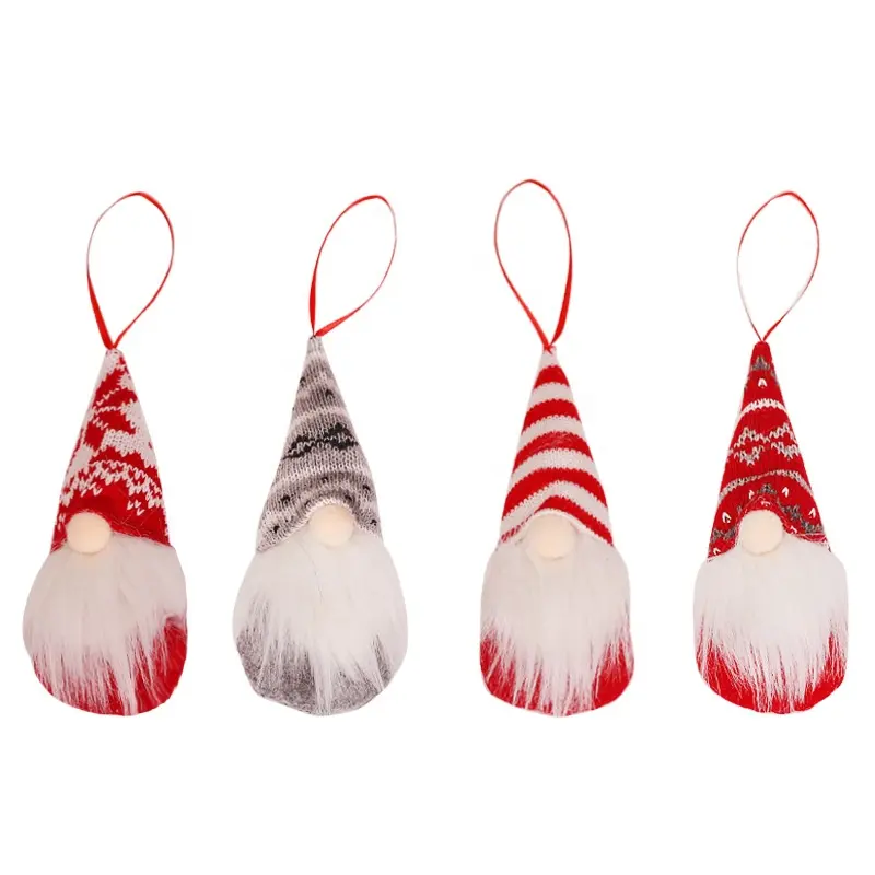 Noel asılı süs Xmas süsler Gnome el yapımı İsveççe Tomte Gnomes peluş Santa Elf noel ağacı dekoratif kolye