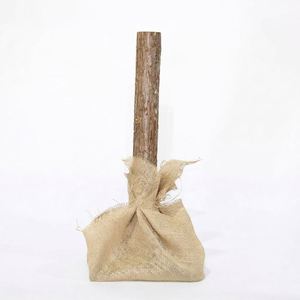 Arbre de Noël artificiel directement du fabricant, en PVC, peint à la main, blanc, avec tronc en bois pointu et base en toile de jute, pour les fêtes de Noël - Product Image 4
