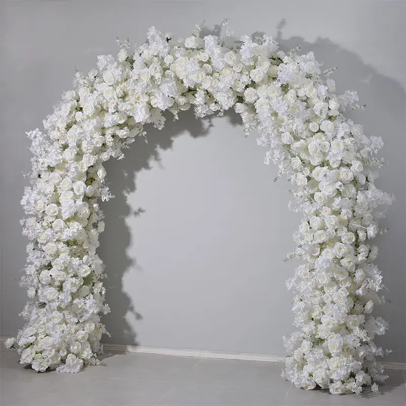 A-FA004 Wedding silk flower arch backdrop artificial white flowers arch wedding arch flowers arrangement decoration