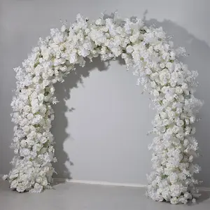 Arche de fleurs en soie pour mariage A-FA004 toile de fond fleurs blanches artificielles arc de mariage arrangement de fleurs décoration