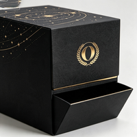 Boîte cadeau personnalisée avec logo imprimé et estampage doré, tiroir avec bande de sécurité pour produits de santé, produits haut de gamme