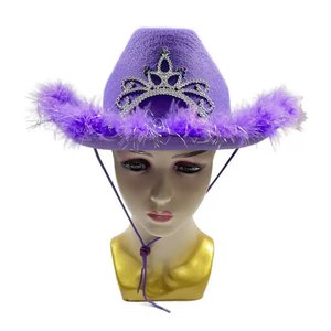 Western Style Pink Felt Tiara Cowboy <strong>Hat</strong> for Girls Fancy Dress Wild West Rodeo Accessory Children's <strong>Holiday</strong> Costume Party <strong>Hat</strong> - Product Image 5