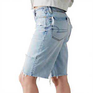 Women's <b>High</b> Waist Denim Shorts Custom Stretch Jean Shorts Casual Summer Fashion OEM ODM Private Label Manufacturer - Product Image 6