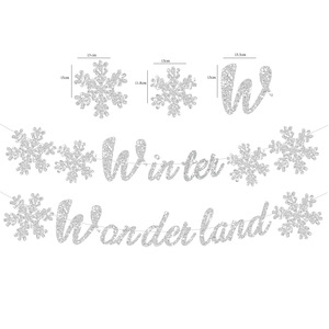 Winter Wonderland <b>Snowflake</b> Banner <b>Decorations</b> Christmas Party Hanging Ornaments Durable Elegant Style - Product Image 2