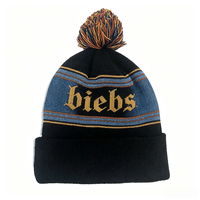 Gorro de Lana a Rayas de Moda, Tipos de Gorros de Invierno con Pompón y Logotipo Bordado en 3D Personalizado