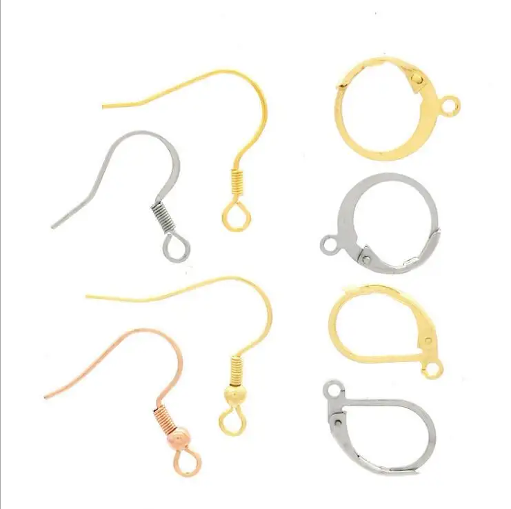 S1134 Gold Plated สแตนเลสสตีลแบนภาษาฝรั่งเศสคำปลาตะขอต่างหูต่างหูหูลวด Earwires