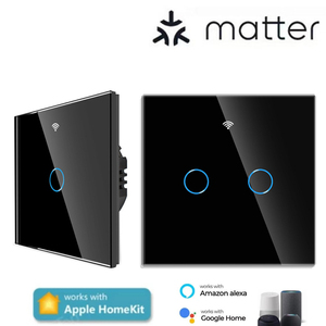 Interruptor de luz de materia estándar de la UE del Reino Unido WiFi pared táctil inteligente 1 2 3 Gang 240V Alexa Control remoto Homekit Matter interruptores - Product Image 5