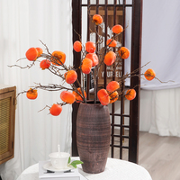 Levensechte Kunstmatige Persimmon Takken 90CM Schuim Real Touch Fruit Huisdecoratie Halloween Kerstmis Thanksgiving - Hoge Kwaliteit Silei