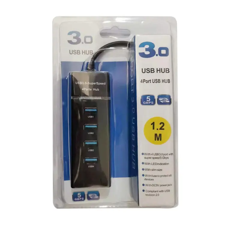 Nuevo estilo de HUB USB 3,0 5Gbps 4 puertos USB3.0 HUB Splitter adaptador Super velocidad de alta calidad periféricos de computadora